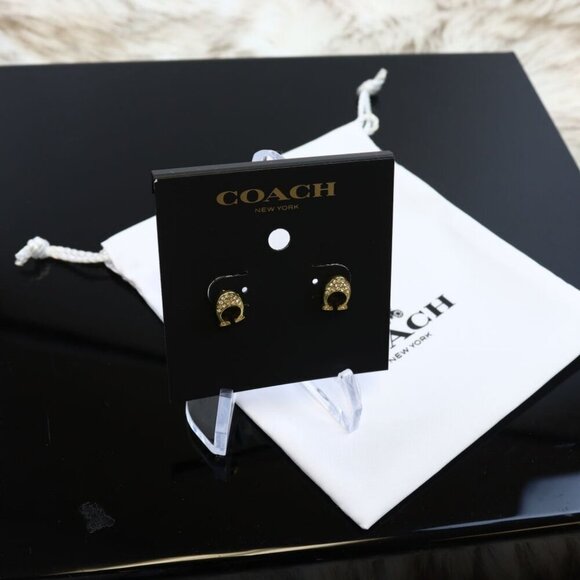 COACH Gold Signature Beautiful Stud Earrings F29824 - Picture 1 of 8